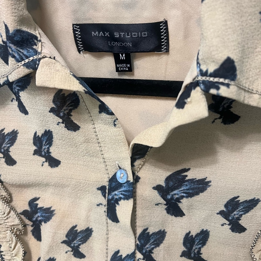 Max Studio London Womens Bird Print A-line Dress - Picture 4 of 7